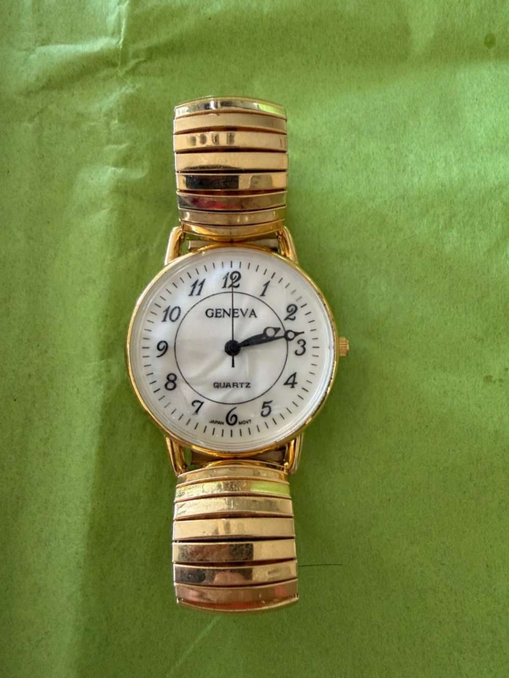 Geneva Gold Tone Men’s Watch with White Dial